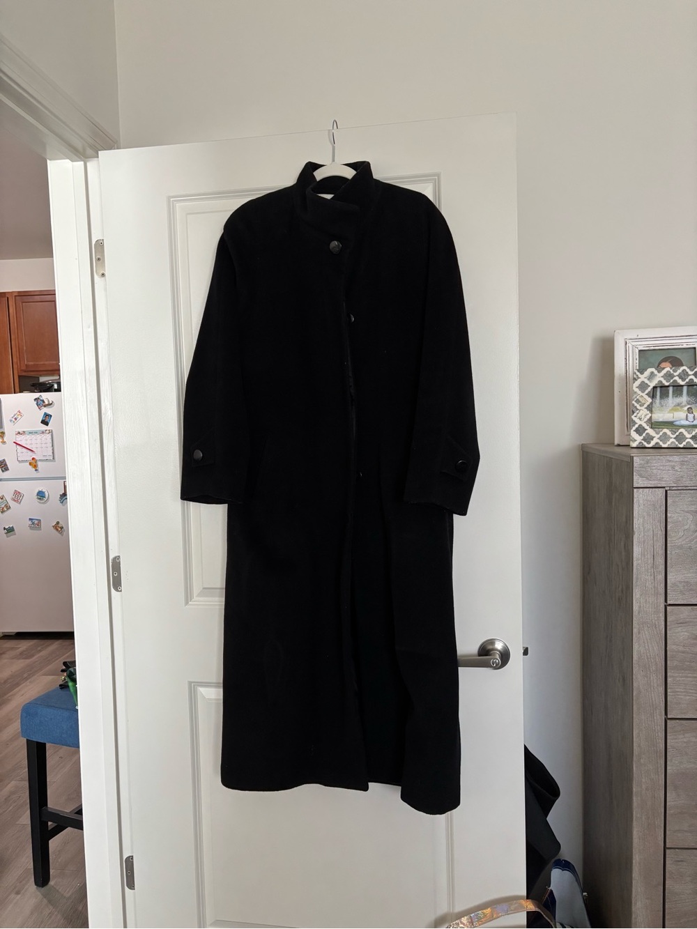 Liz Claiborne Black Long Trench Coat